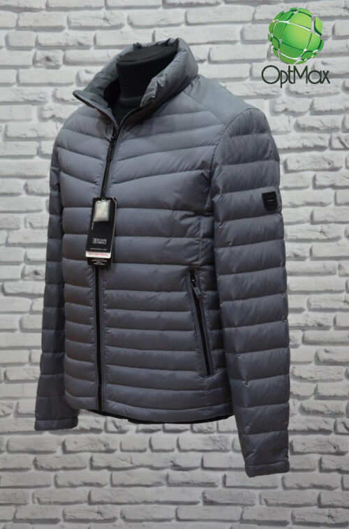 Мужской пуховик Black Vinyl Р20-1703, вид спереди, с доставкой в Украине