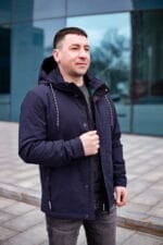 Розстібнута куртка Black Vinyl ТС21-1836, вигляд спереду