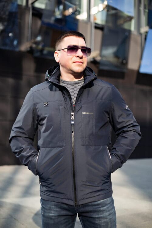 Весняна чоловіча куртка Black Vinyl ТС21-1815 - Зображення 1