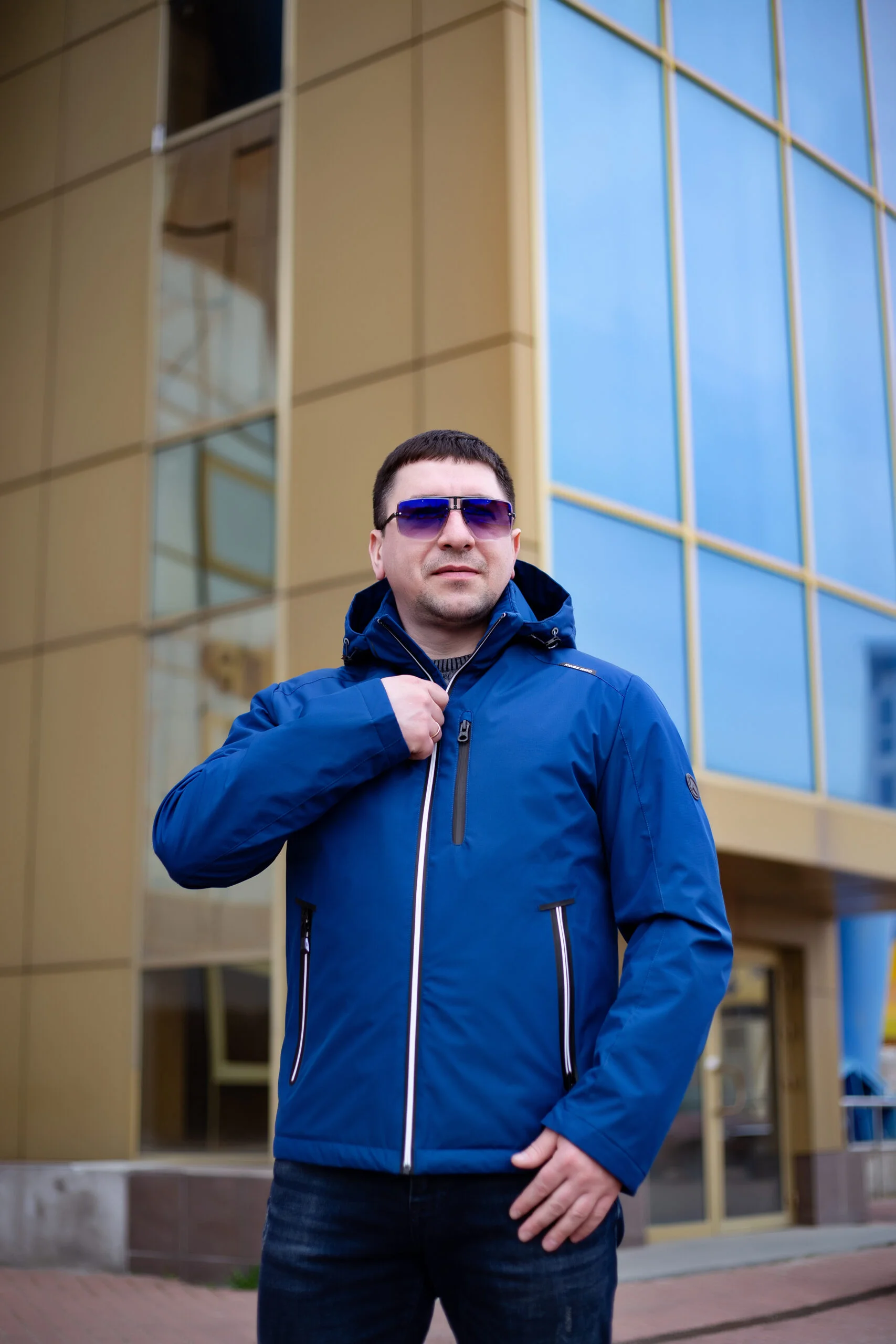 Чоловіча куртка Kings Wind 1K32, вид спереду, синій колір