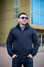 Весняна чоловіча куртка Kings Wind 1K15, вид спереду, темно-синій колір