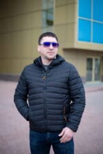 Весняна чоловіча куртка ZERO FROZEN ZF50114, чорний колір, вид спереду.
