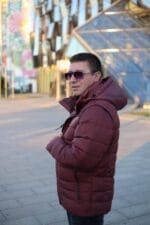 Чоловіча зимова куртка-жилет Black Vinyl С21-1733 зі знімними рукавами. - Зображення 6