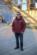 Чоловіча зимова куртка-жилет Black Vinyl С21-1733 зі знімними рукавами. - Зображення 7