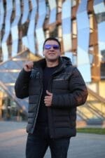 Чоловіча зимова куртка-жилет Black Vinyl С21-1733 зі знімними рукавами. - Зображення 8