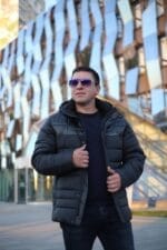 Чоловіча зимова куртка-жилет Black Vinyl С21-1733 зі знімними рукавами. - Зображення 9