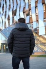 Чоловіча зимова куртка-жилет Black Vinyl С21-1733 зі знімними рукавами. - Зображення 11