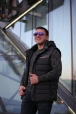 Чоловіча зимова куртка-жилет Black Vinyl С21-1733 зі знімними рукавами. - Зображення 15