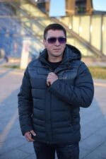 Чоловіча зимова куртка-жилет Black Vinyl С21-1733 зі знімними рукавами. - Зображення 16