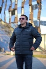 Чоловіча зимова куртка-жилет Black Vinyl С21-1733 зі знімними рукавами. - Зображення 22