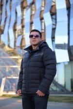 Чоловіча зимова куртка-жилет Black Vinyl С21-1733 зі знімними рукавами. - Зображення 24