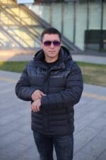 Чоловіча зимова куртка-жилет Black Vinyl С21-1733 зі знімними рукавами. - Зображення 29