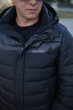 Чоловіча зимова куртка-жилет Black Vinyl С21-1733 зі знімними рукавами. - Зображення 31