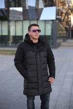 Подовжена чоловіча зимова куртка-пальто Black Vinyl С21-1860L - Зображення 3
