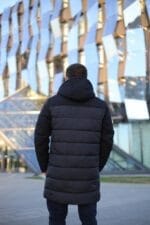 Подовжена чоловіча зимова куртка-пальто Black Vinyl С21-1860L - Зображення 6
