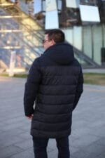 Подовжена чоловіча зимова куртка-пальто Black Vinyl С21-1860L - Зображення 12