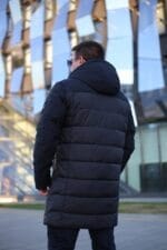 Подовжена чоловіча зимова куртка-пальто Black Vinyl С21-1860L - Зображення 13