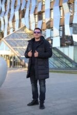 Подовжена чоловіча зимова куртка-пальто Black Vinyl С21-1860L - Зображення 16