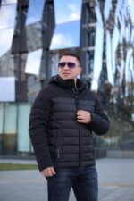 Чоловіча куртка Єврозима Black Vinyl С21-1869CQ-1 (полегшена зима) - Зображення 3