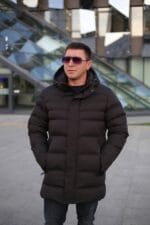 Чоловіча подовжена зимова куртка-пальто Black Vinyl С21-1757 - Зображення 2