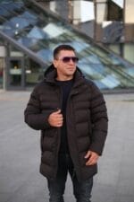 Чоловіча подовжена зимова куртка-пальто Black Vinyl С21-1757 - Зображення 4