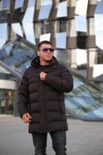 Чоловіча подовжена зимова куртка-пальто Black Vinyl С21-1757 - Зображення 7