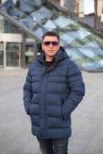 Чоловіча подовжена зимова куртка-пальто Black Vinyl С21-1757 - Зображення 21