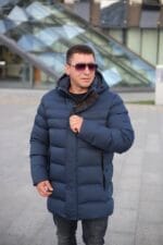Чоловіча подовжена зимова куртка-пальто Black Vinyl С21-1757 - Зображення 22