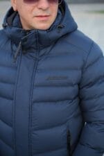 Чоловіча подовжена зимова куртка-пальто Black Vinyl С21-1757 - Зображення 25