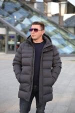 Чоловіча подовжена зимова куртка-пальто Black Vinyl С21-1757 - Зображення 33
