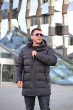 Чоловіча подовжена зимова куртка-пальто Black Vinyl С21-1757 - Зображення 34