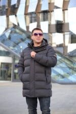 Чоловіча подовжена зимова куртка-пальто Black Vinyl С21-1757 - Зображення 35