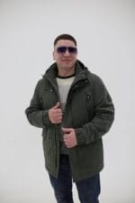 Чоловіча куртка Black Vinyl TC23-2220 оливковий, весна, осінь.