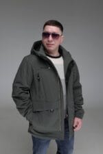 Демісезонна чоловіча куртка Black Vinyl TC23-2220, вигляд напівобертом.