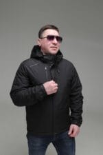 Чоловіча куртка Black Vinyl TC23-2201 весна, осінь. Колір чорний - Зображення 2