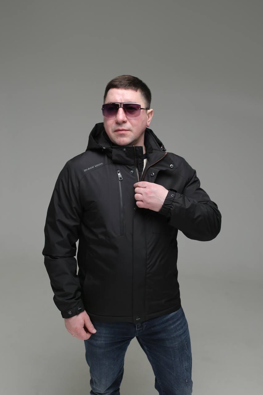 photo_2023-04-09_13-37-50 (2) Чоловіча куртка Black Vinyl TC23-2201 весна, осінь. Колір чорний - Зображення 1