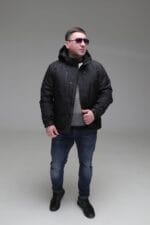 Чоловіча куртка Black Vinyl TC23-2201 весна, осінь. Колір чорний - Зображення 4