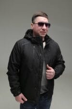 Чоловіча куртка Black Vinyl TC23-2201 весна, осінь. Колір чорний - Зображення 3