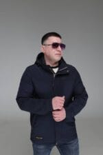 Чоловіча куртка Black Vinyl TC23-2211 весна, осінь. Колір темно синій