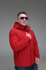 Чоловіча куртка Black Vinyl TC23-2197 весна, осінь. Колір Червоний - Зображення 2