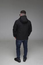 Чоловіча демісезонна куртка Black Vinyl TC23-2197, чорний колір, вид зі спини.