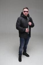 Чоловіча куртка Black Vinyl TC23-2206 весна, осінь. Колір Чорний - Зображення 5