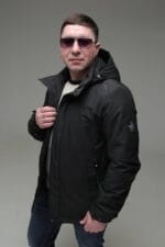 Чоловіча куртка Black Vinyl TC23-2206 весна, осінь. Колір Чорний - Зображення 6