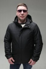 Чоловіча куртка Black Vinyl TC23-2206 весна, осінь. Колір Чорний