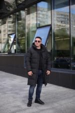 Удлиненная куртка King's Wind 503 в черном цвете для мужчины на зиму