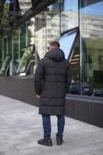 Удлиненная зимняя куртка King's Wind 503 в черном цвете для мужчины