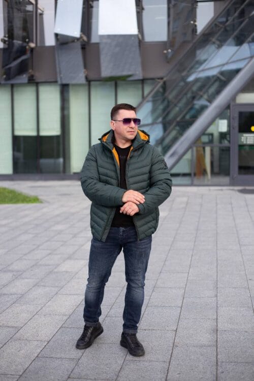 Чоловіча куртка Black Vinyl C23-2259CQ колір 18#d-green - Зображення 4