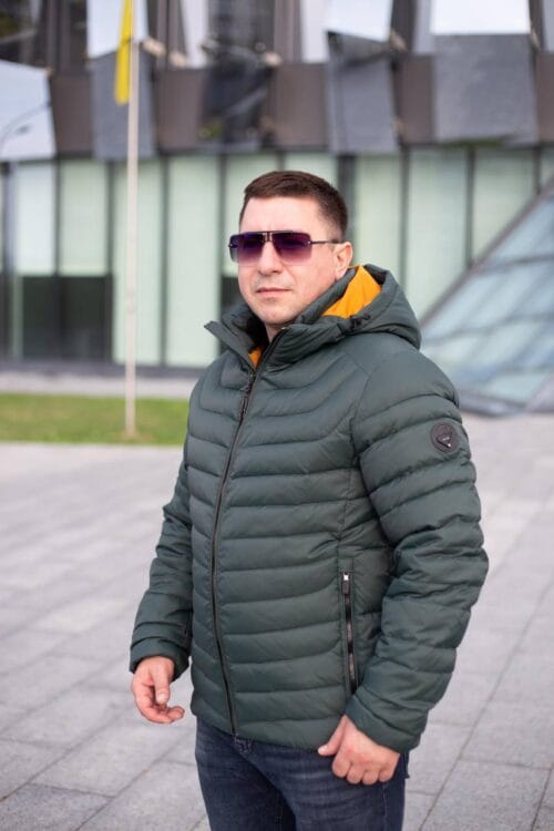 Чоловіча куртка Black Vinyl C23-2259CQ колір 18#d-green - Зображення 1