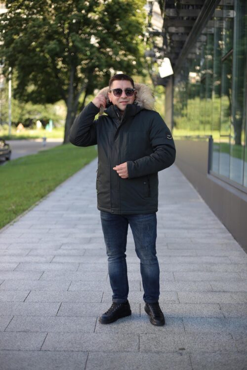 Мужская куртка Black Vinyl С23-2269M2 зимняя в цвете хаки