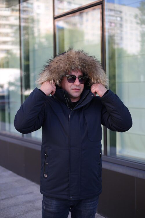 Мужская куртка Black Vinyl С23-2269M2 синяя